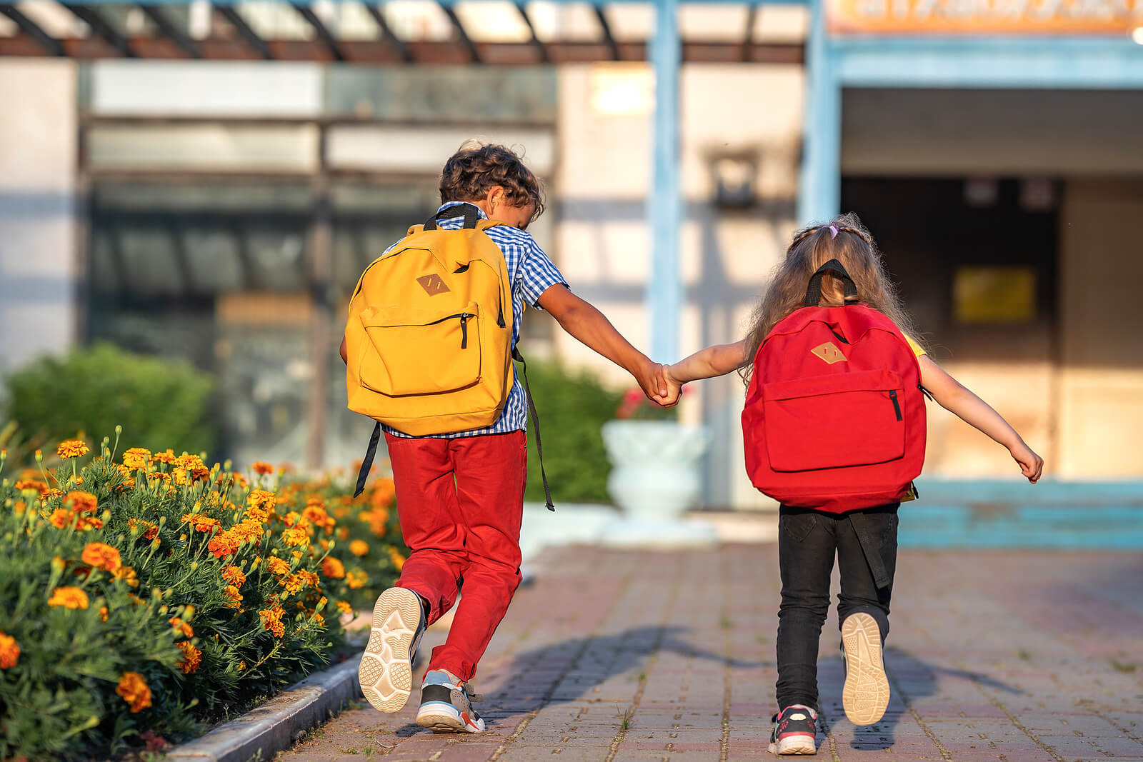 Boy and Girl Running