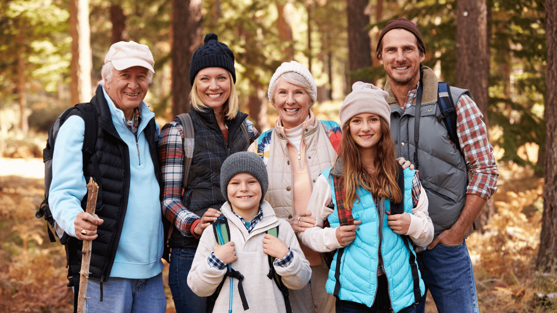 A multi generational family of hikers