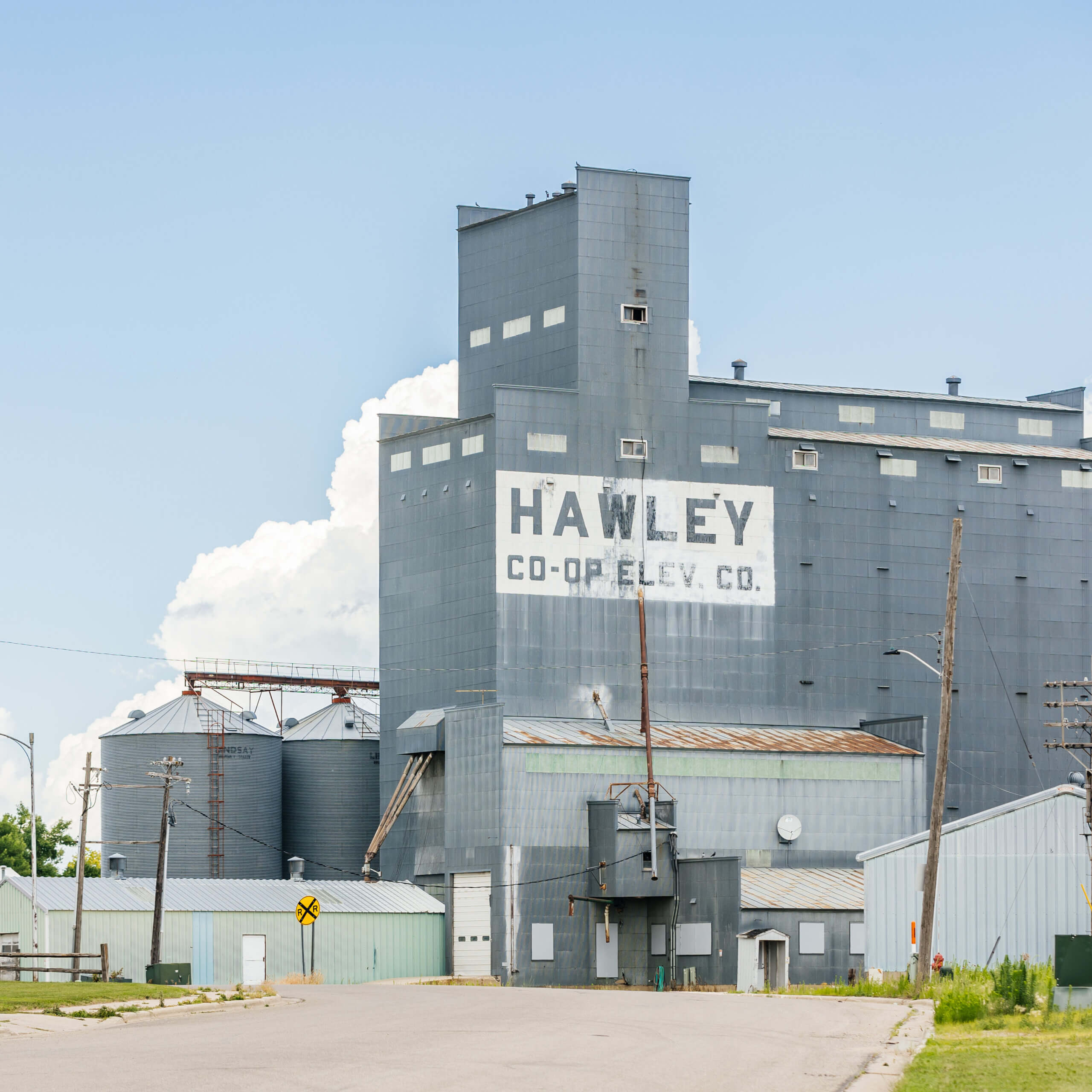 Hawley printed on a a granary