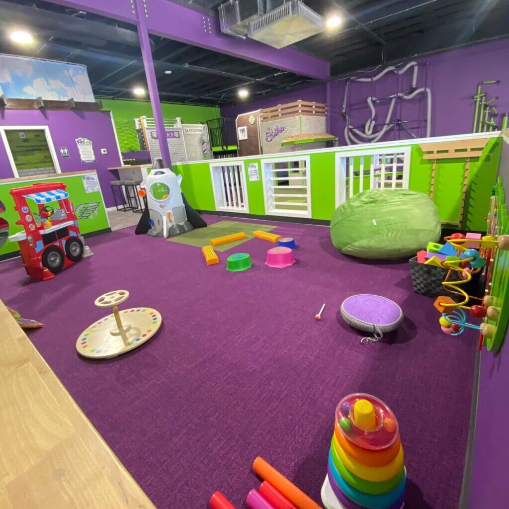 KidCo. Toddler area, Tiny 
Town, and Woosher Wall.