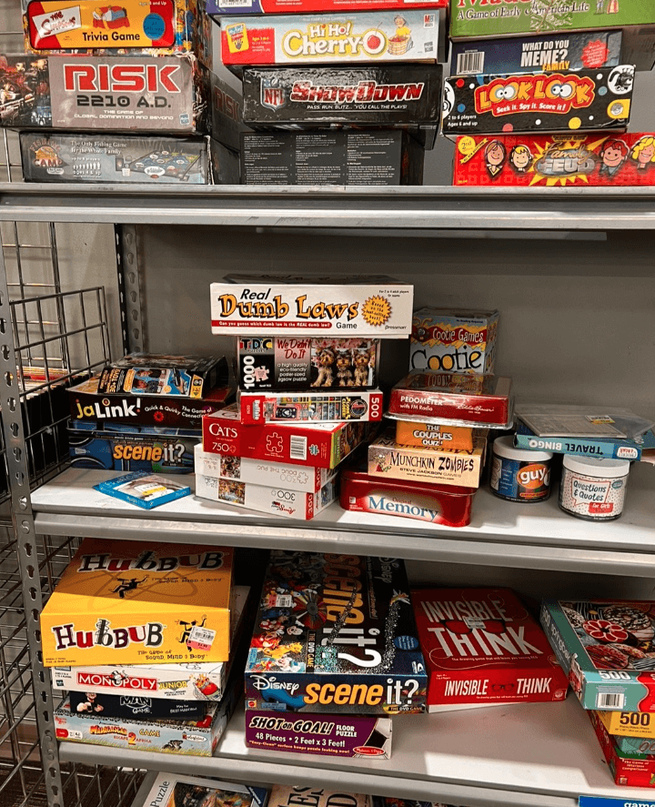 stack of board games