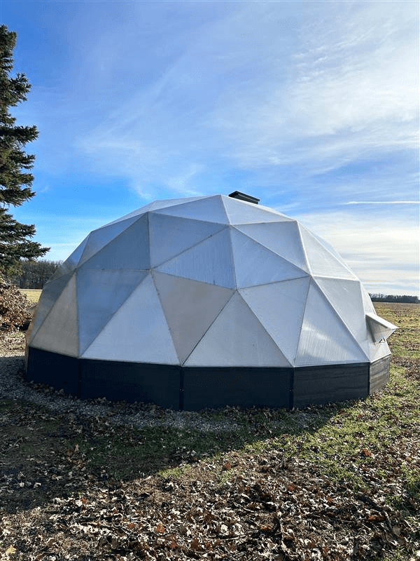 the new growing dome at Harvest hope farms