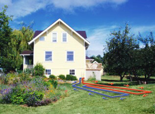 diagram of geothermal system in the summer