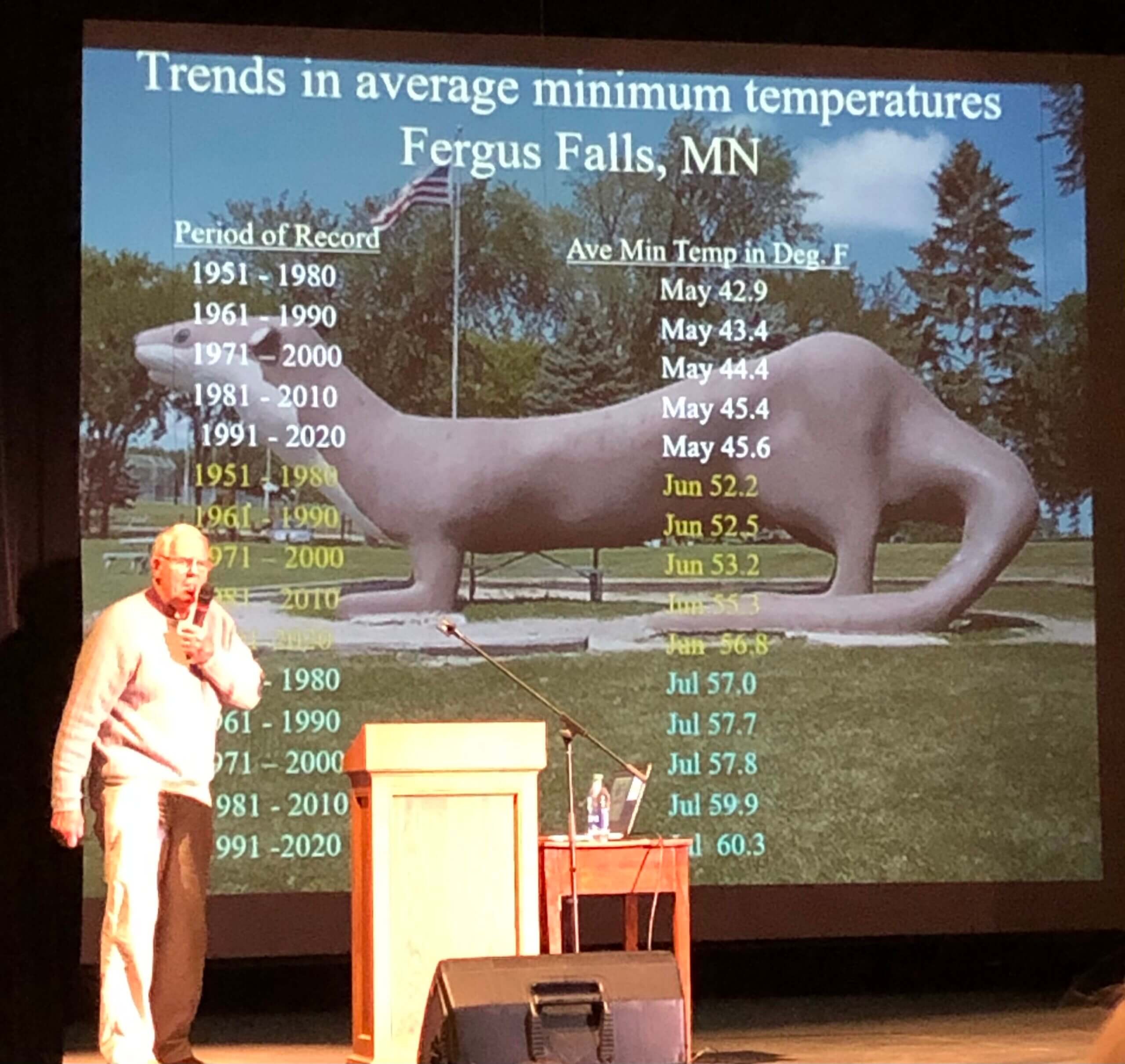 Mark Seely talking at the Center for Arts in Fergus Falls