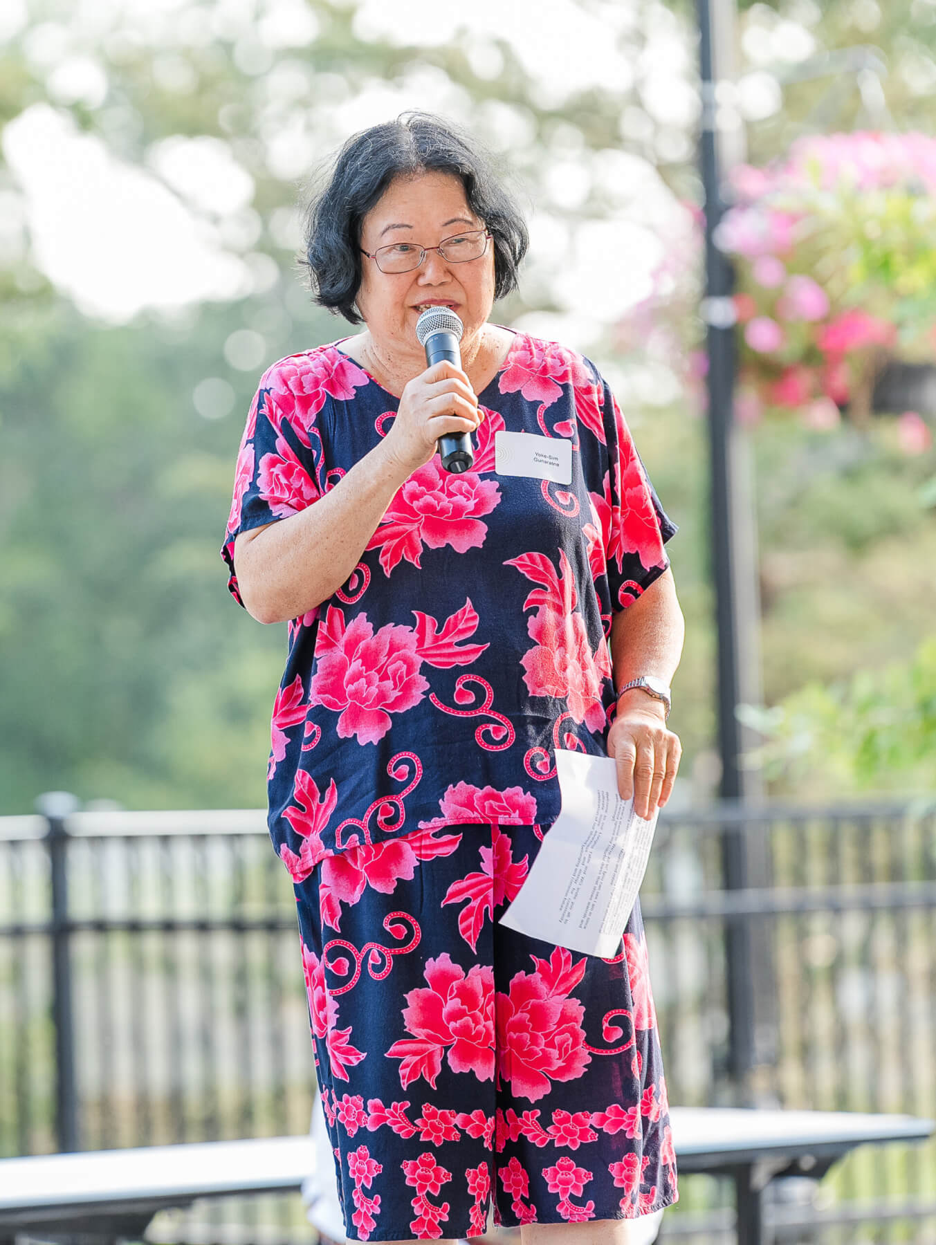 Yoke-Sim speaking at the Longest Table in Fergus Falls.